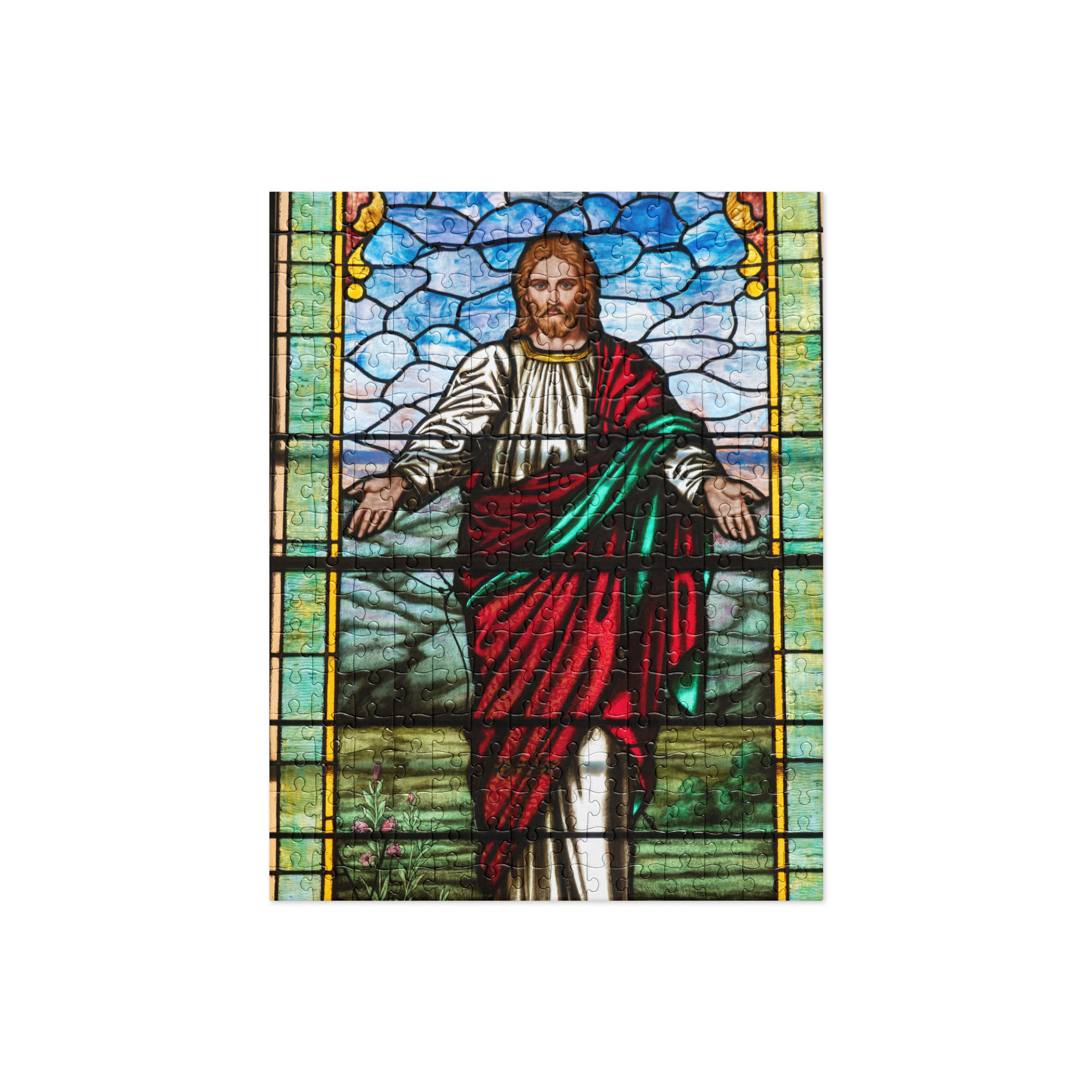 Stained glass depicting Jesus Christ