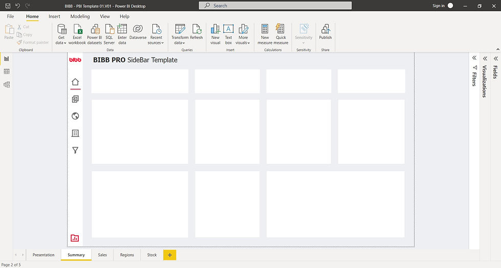 Power BI template (Navbar example)