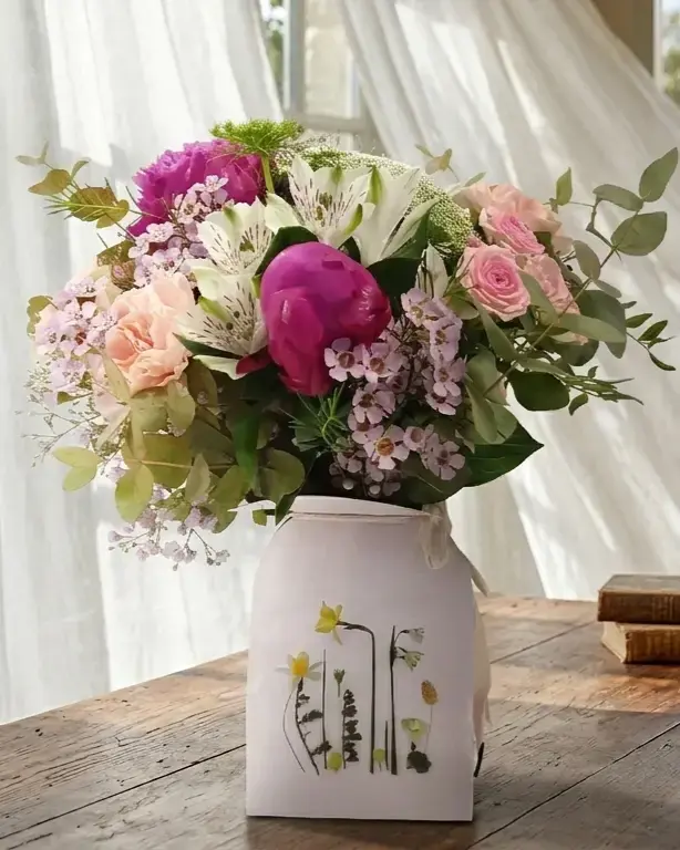 Ramo con peonia en caca crakt