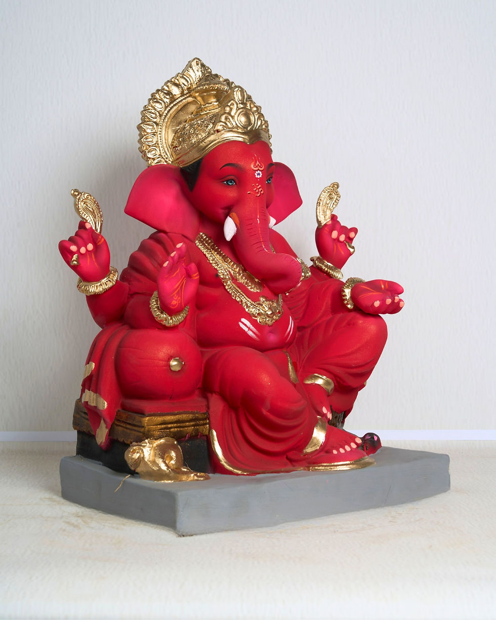 Thumbnail: 20" Vighnaharta Ganesha (VGUK 20537) | Clay Ganesha