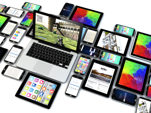 Phones, laptop, and tablets