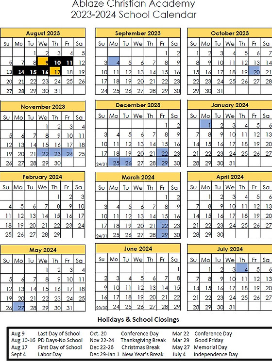 Calendar | ACABA