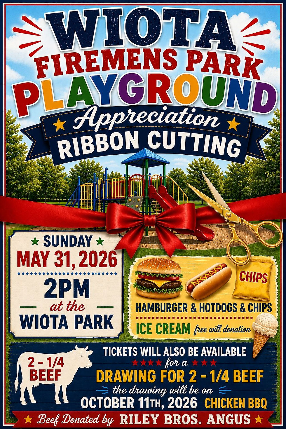 Wiota Firemen’s Park Playground Ribbon Cutting & Community Appreciation Event