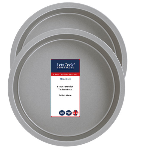 Inch Victoria Sandwich Tin Twin Pack, 15cm, British Made, Non
