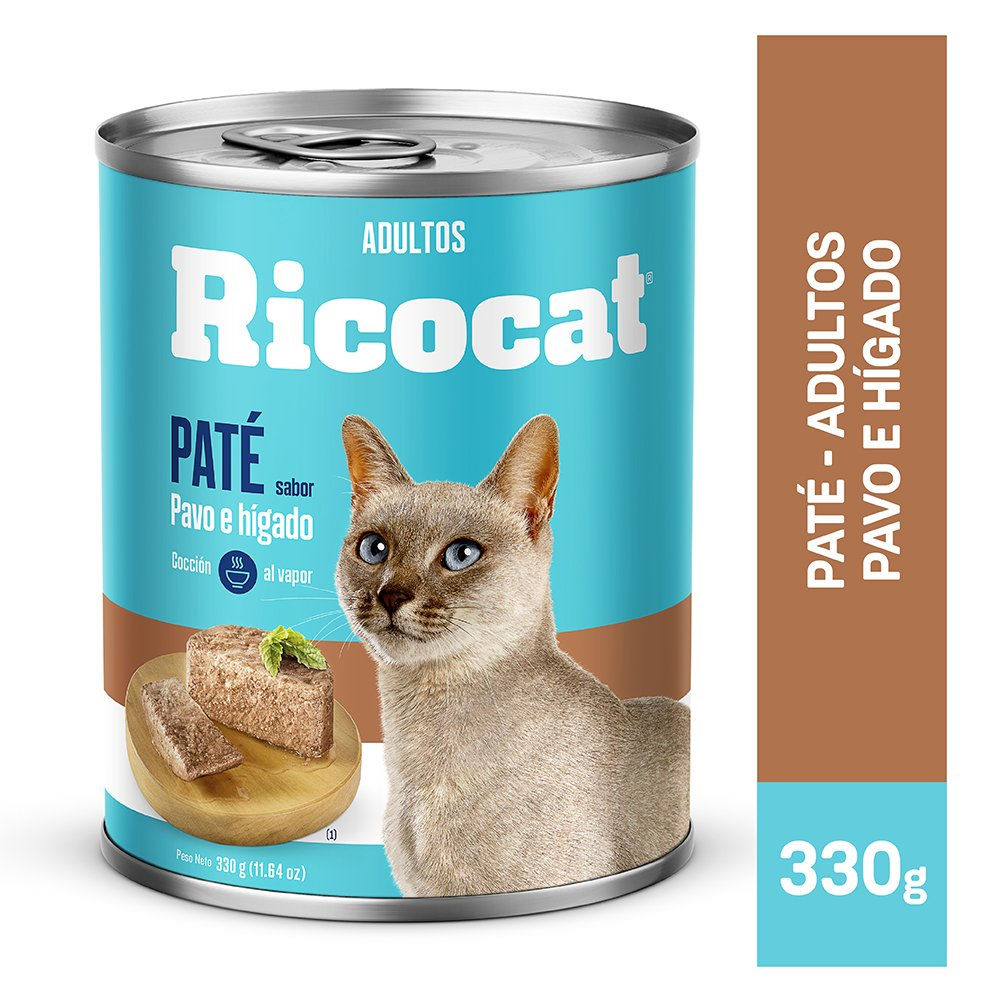 Paté Para Gatos Adultos Ricocat Sabor Hígado Y Pavo 330 g