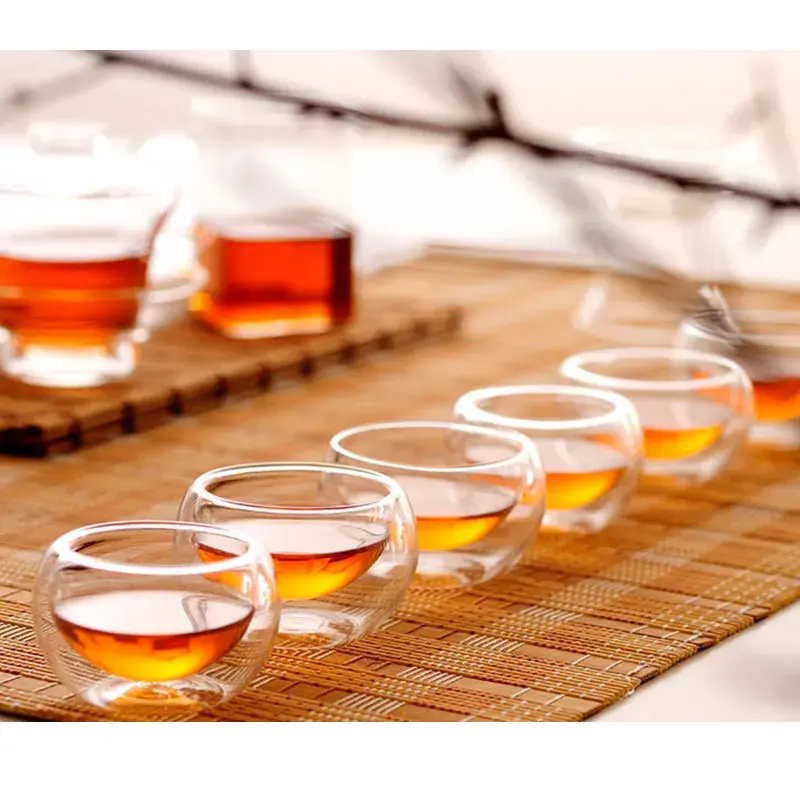 Durable 6pcs/Set 50ML Clear Cups Drinking Healthy Cup Heat Resistant