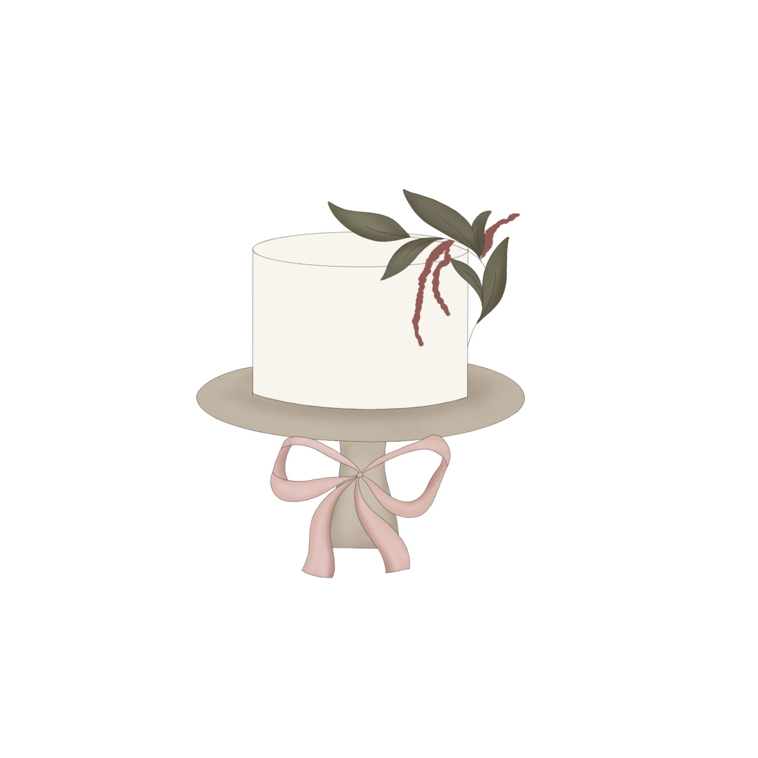 STL Vine & Bow Cake-3.75"