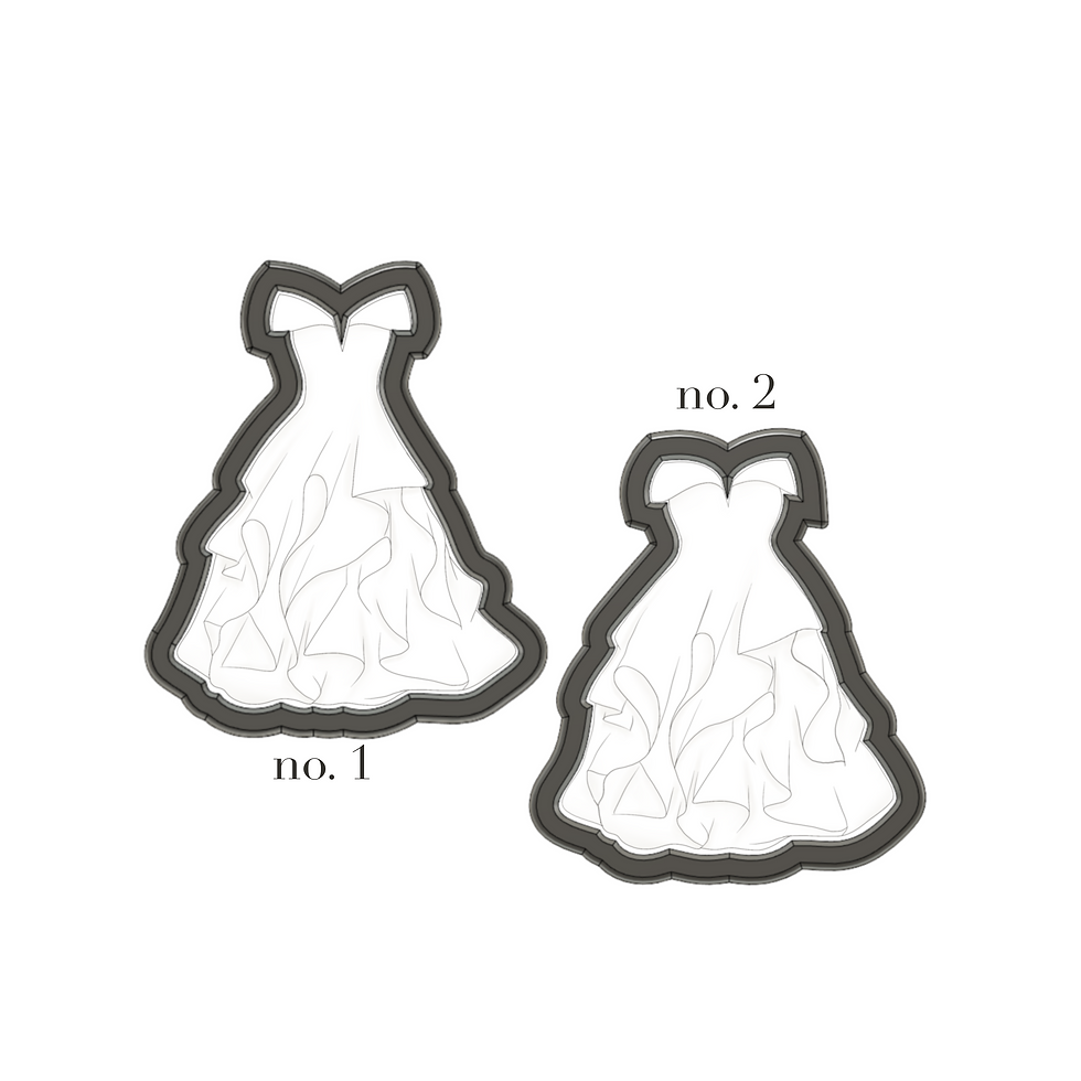 Miniatura: Deep V Ruffle Gown Cookie Cutters