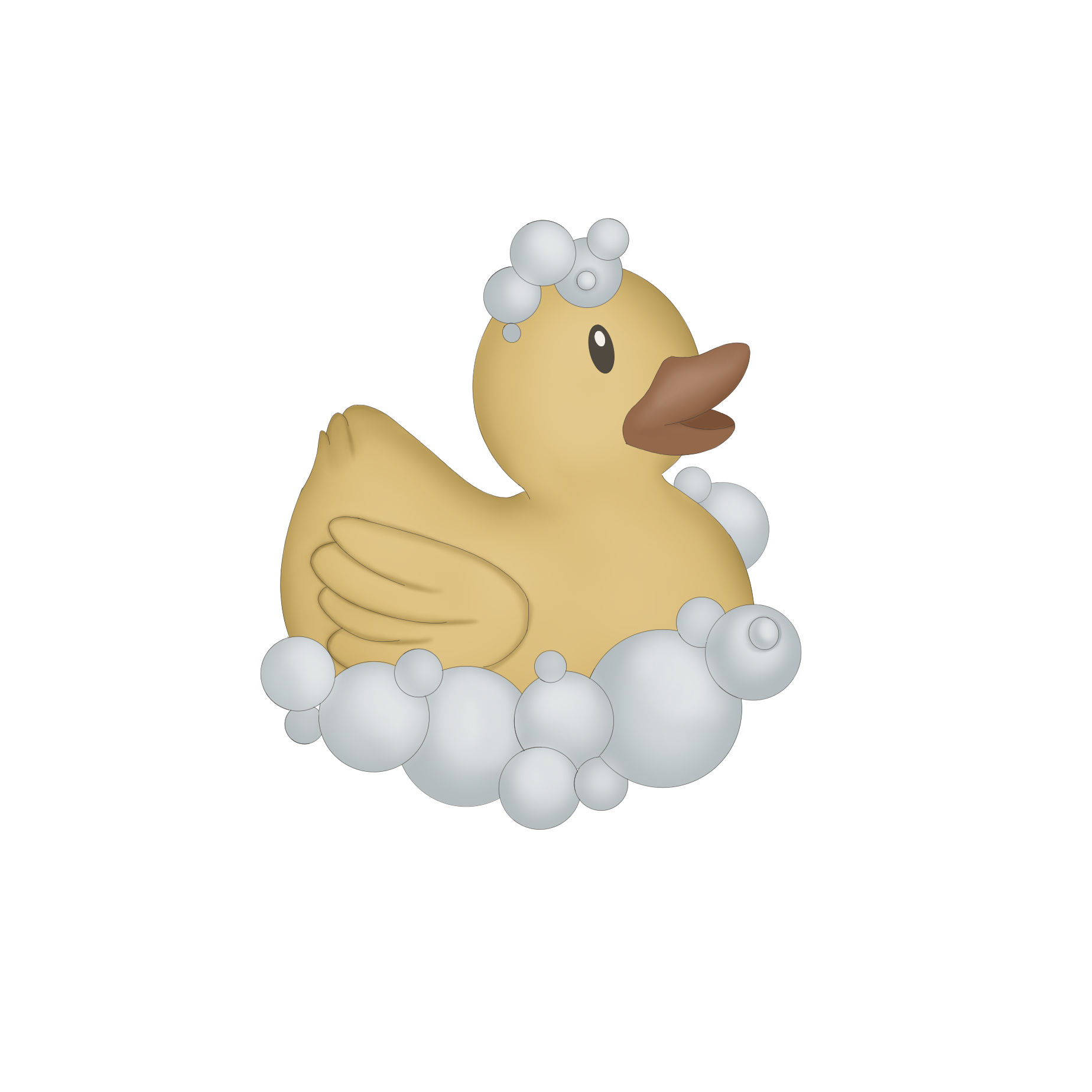 STL Bubbles Rubber Duck-3.5"