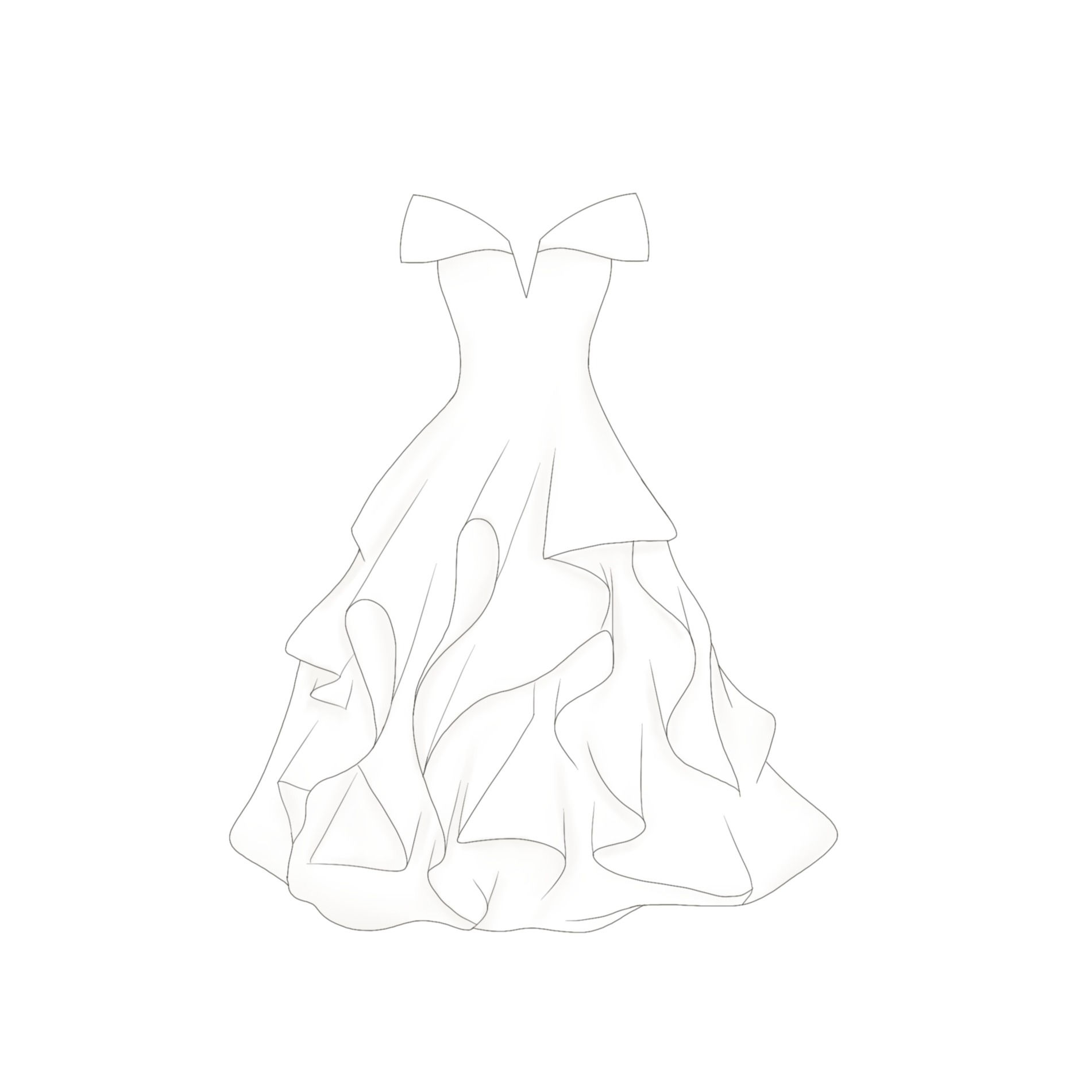 STL Deep V Ruffle Gown-4"