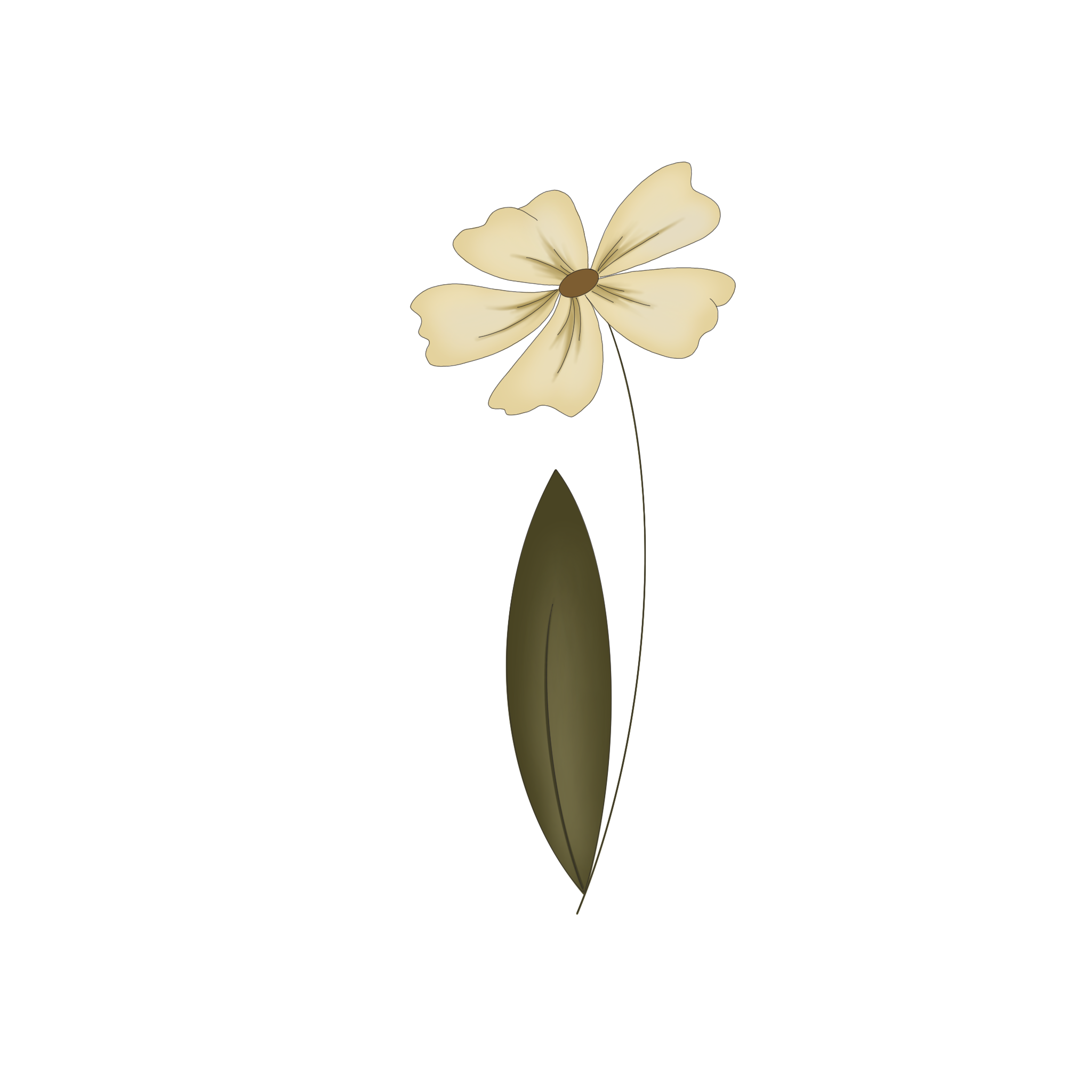 STL Tall Simple Flower-4.5"