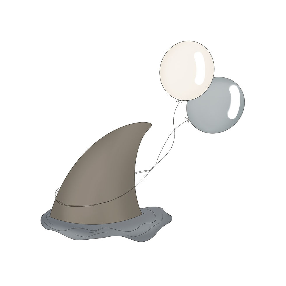 STL Shark Fin W Balloons-4"