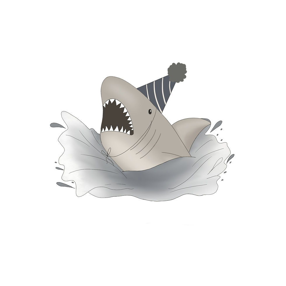 STL Party Hat Great White Shark2-4"