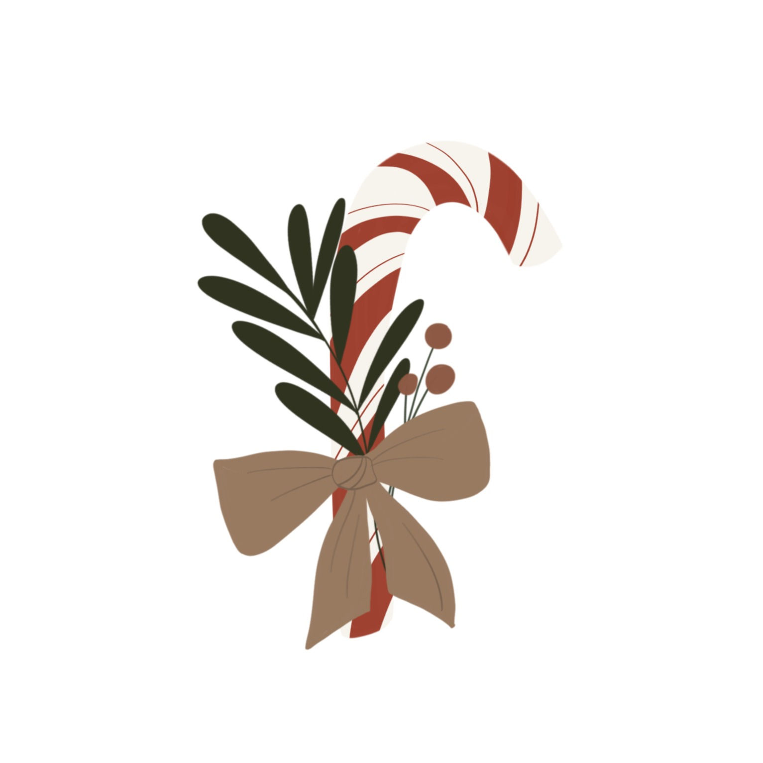 STL Candy Cane with Bow - 4"