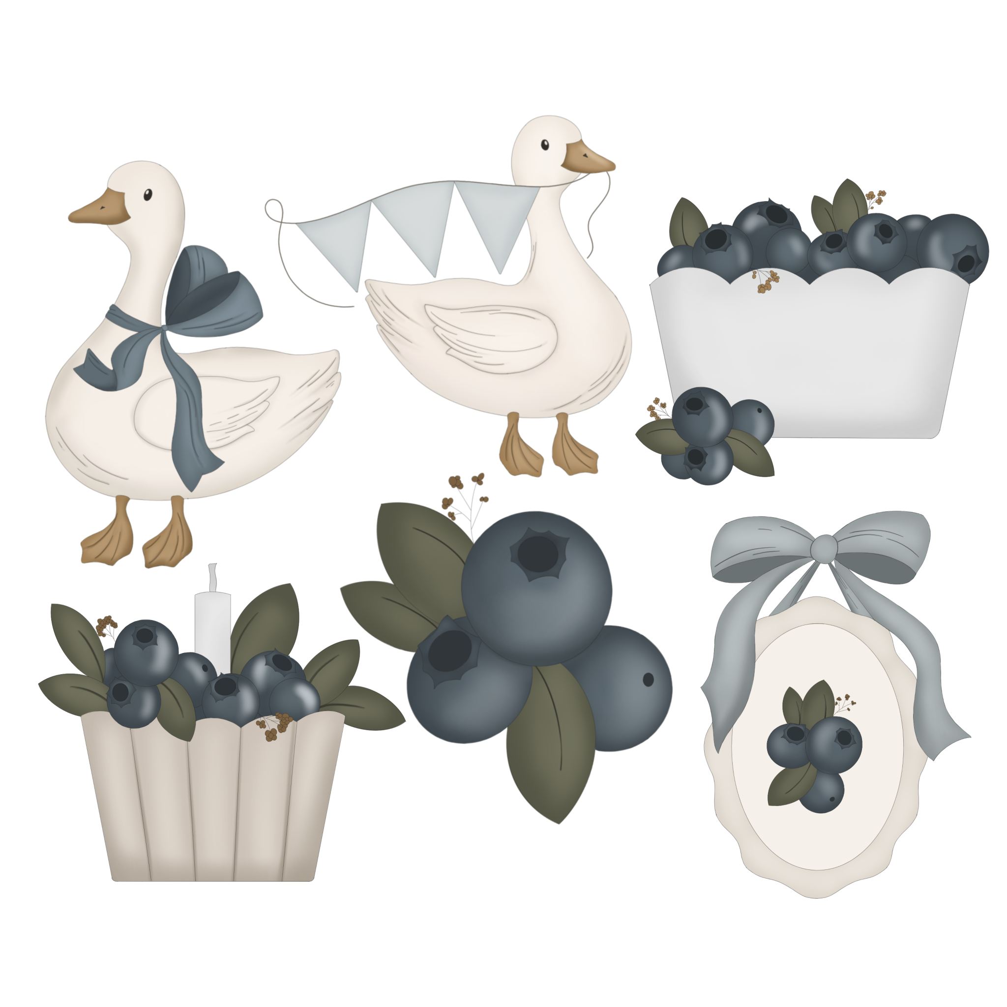 Berry Silly Goose Clipart