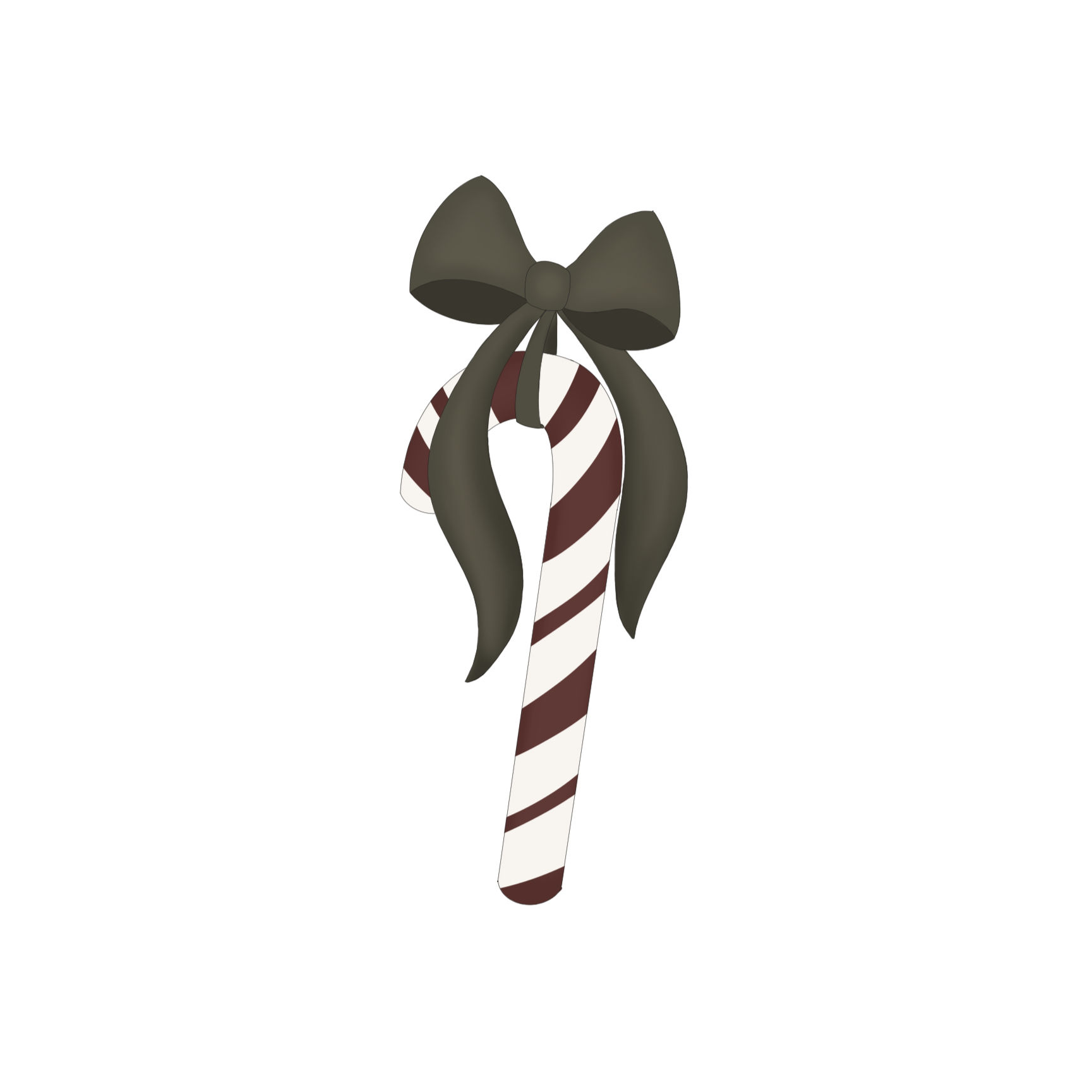 STL Tall Bow Candy Cane-4.5"