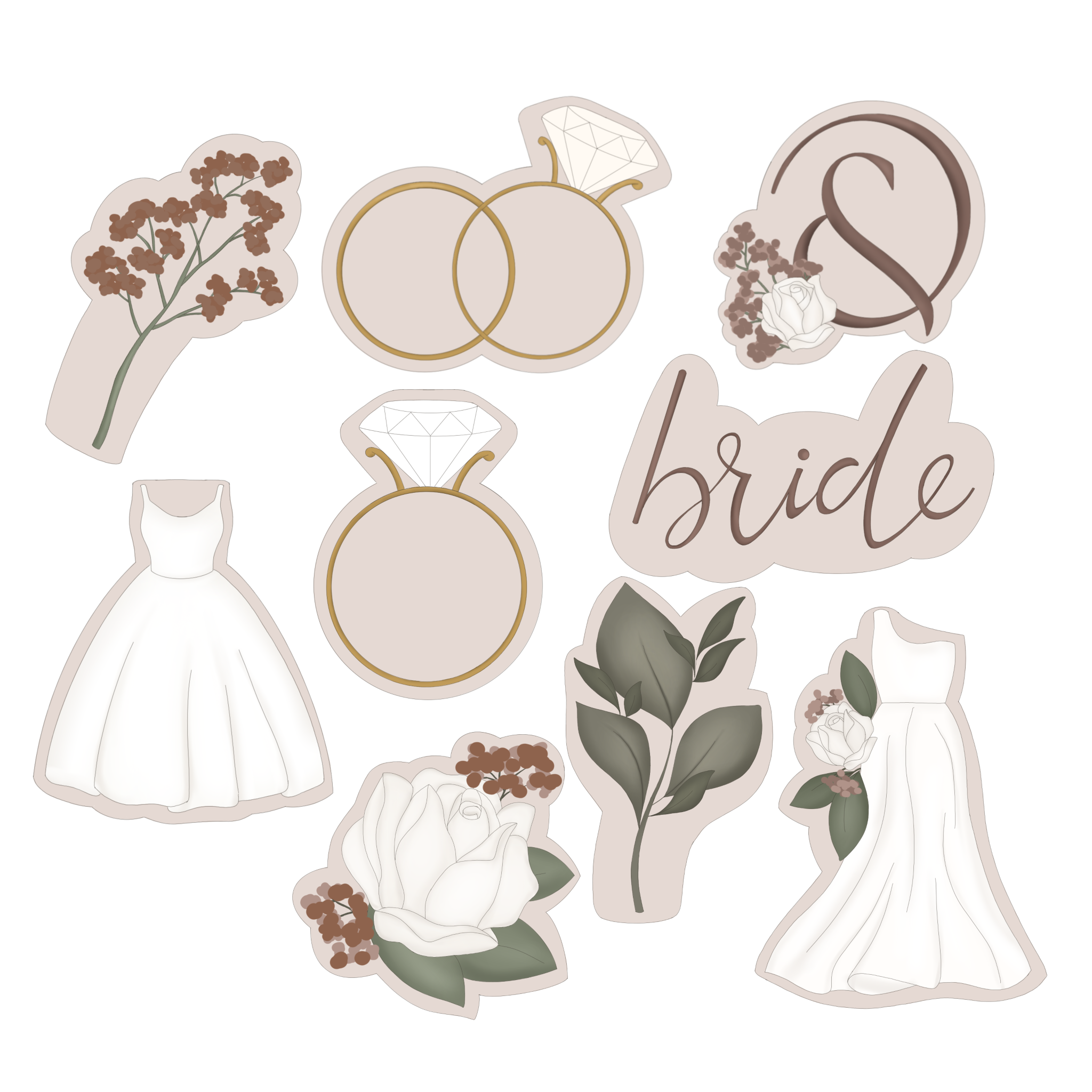 Mini Wedding Cookie Cutters