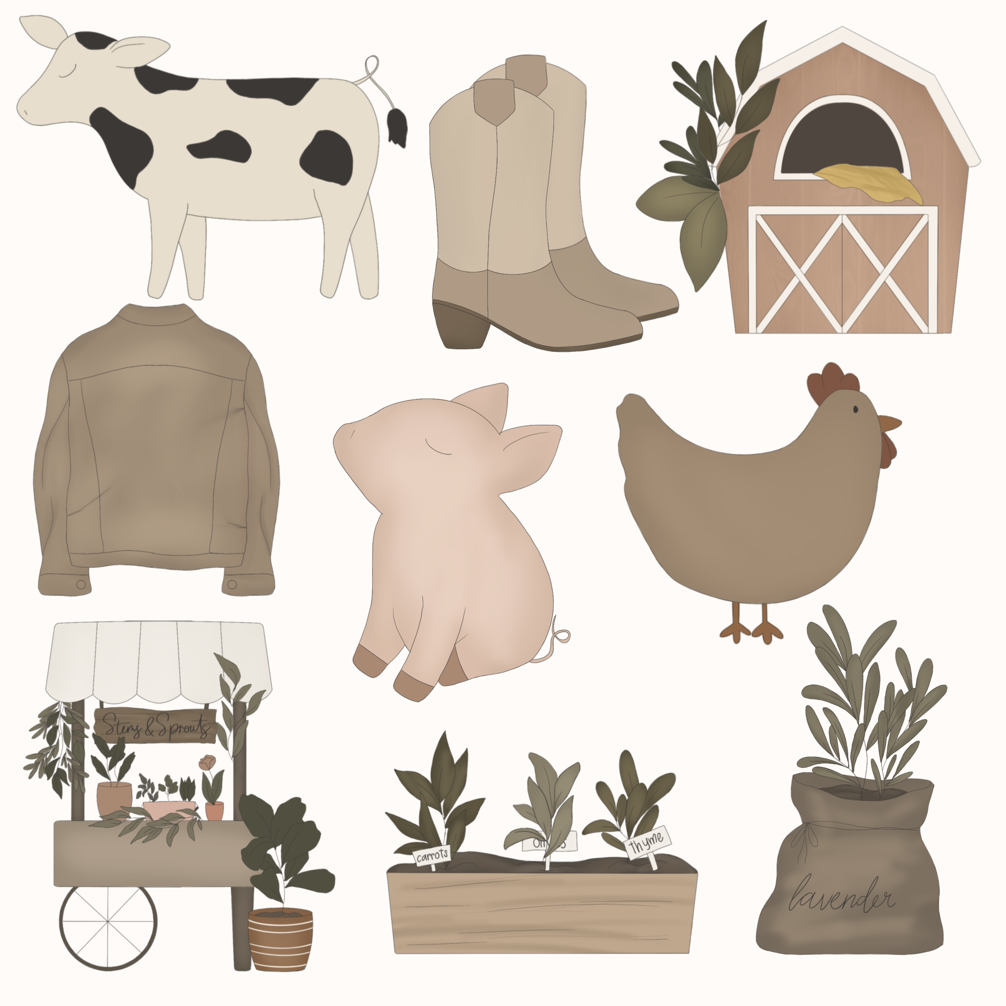 Farmer's Market  Set Clipart