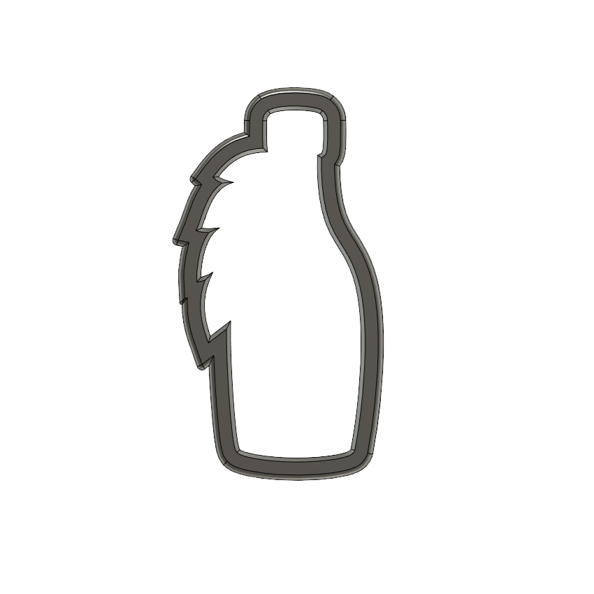 Miniature : Champagne Bottle W Greenery Cookie Cutter