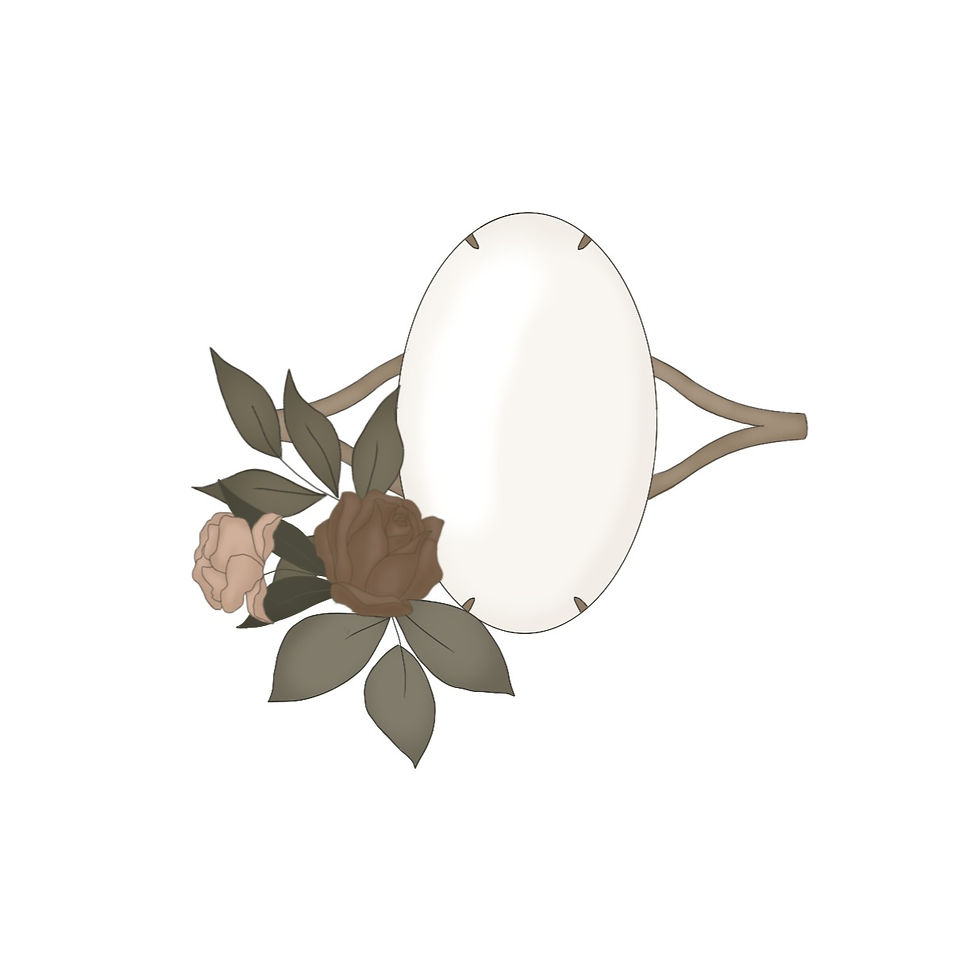 STL Floral Oval Ring-4"