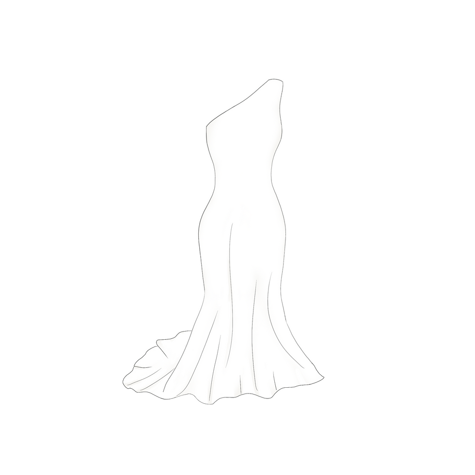 STL One Shoulder Gown-4.5"