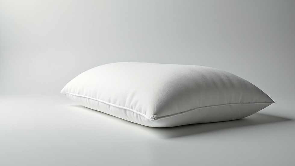Close-up view of memory foam pillow with contour shape