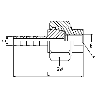 Miniaturbild: Verschraubung, Innen/Tülle reduziert, konisch dichtend F32TAR
