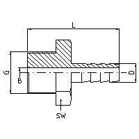 Miniaturbild: Schlauchtülle, reduzierter Durchgang F82R