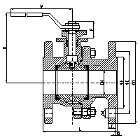 Miniaturbild: Flanschkugelhahn, zweitlg. freier Durchgang F4 KH2TF