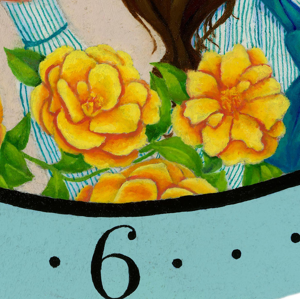 Thumbnail: "The Secret Garden" Custom Hand-painted Clock by Samantha Long Art