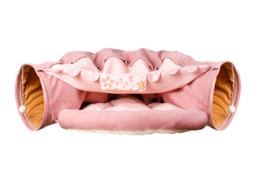 Thumbnail: aws & Pearls Luxe 3-in-1 Cozy Tunnel Cat Bed & Play Toy