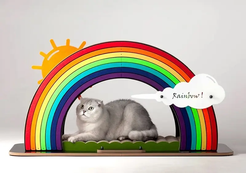 Thumbnail: Paws & Pearls Rainbow Adventure Cat Scratcher Playground