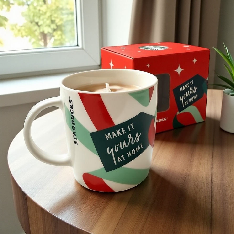 Nekono Beespoke reusable-mug beeswax candle styled in a modern living room scene.