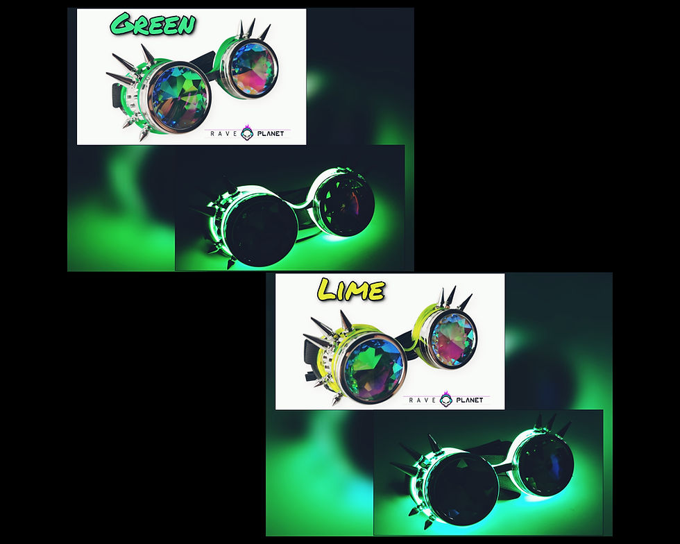 Thumbnail: Steampunk EL Spiked Kaleidoscope Goggles