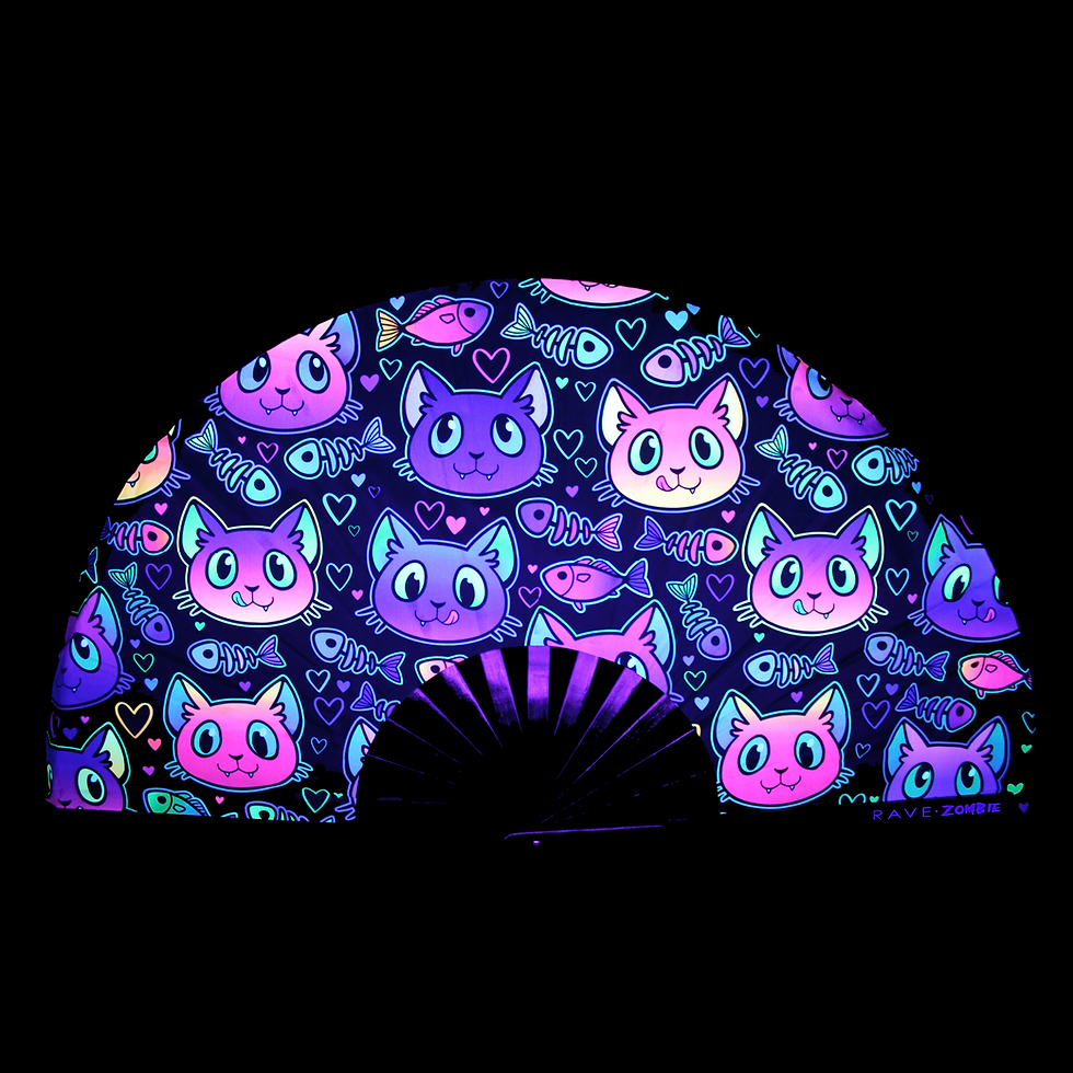 Thumbnail: Rave Kitty UV-Reactive Hand Fan