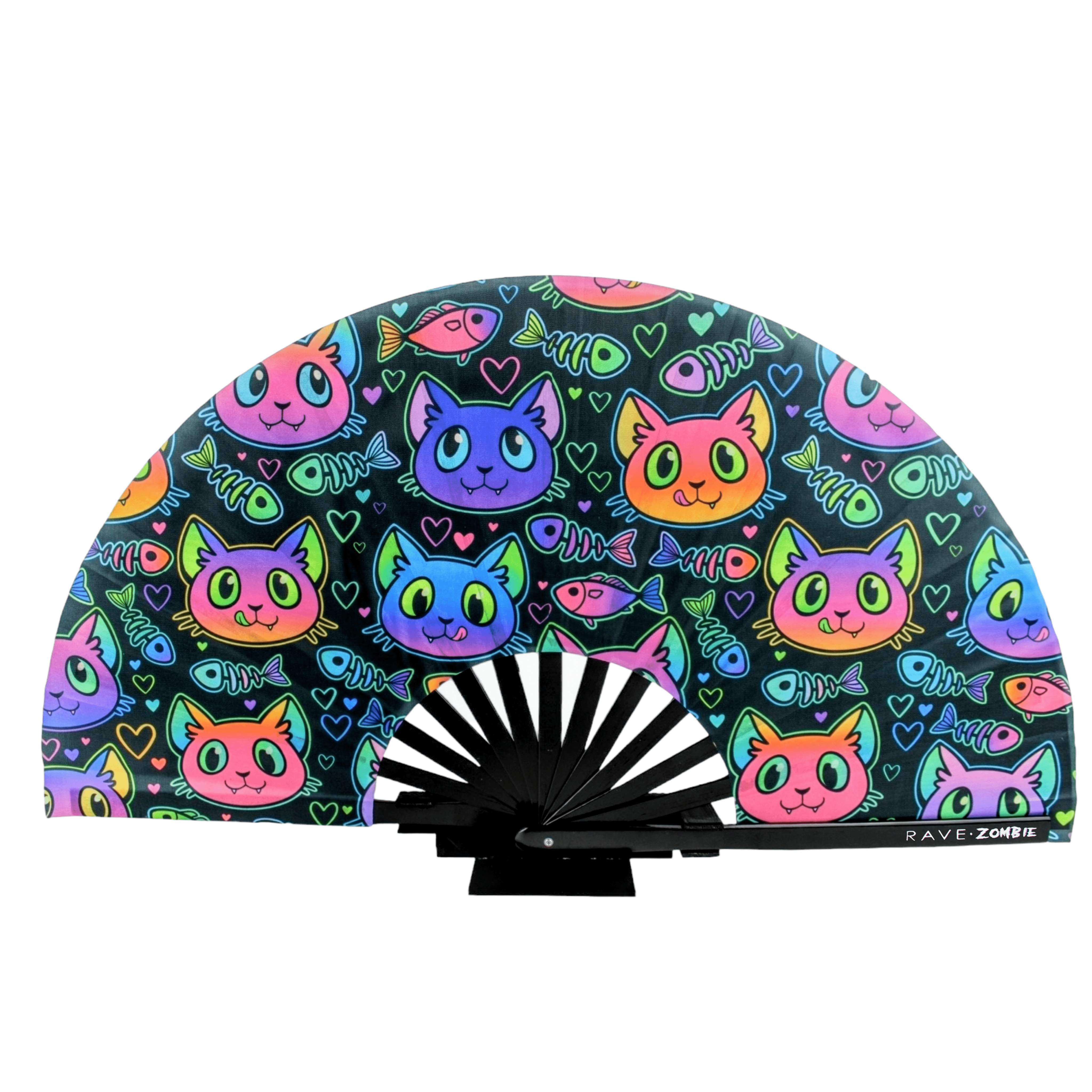 Rave Kitty UV-Reactive Hand Fan