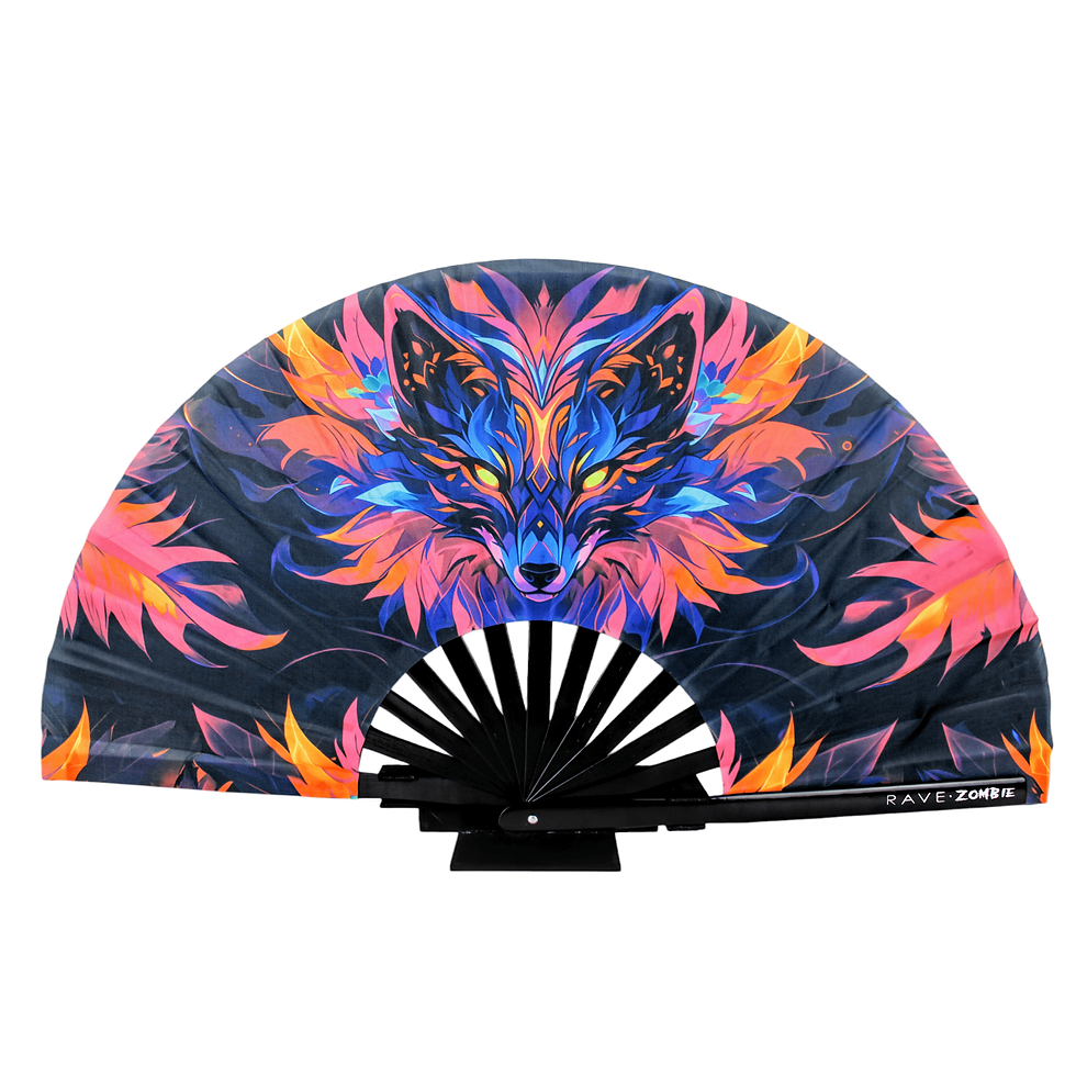 Spirit of the Fox UV-Reactive Hand Fan