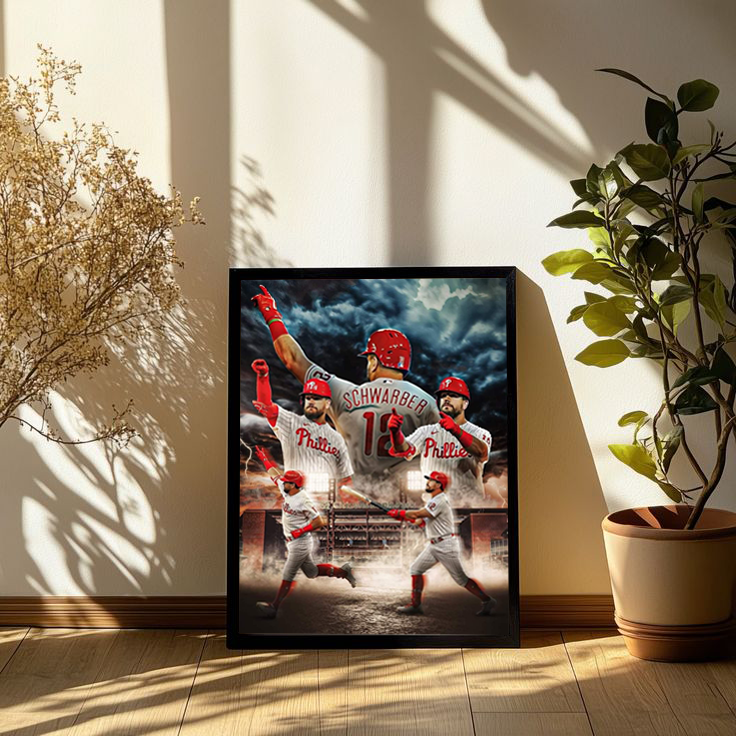 Thumbnail: Phillies Schwarber player print & framed - wall art