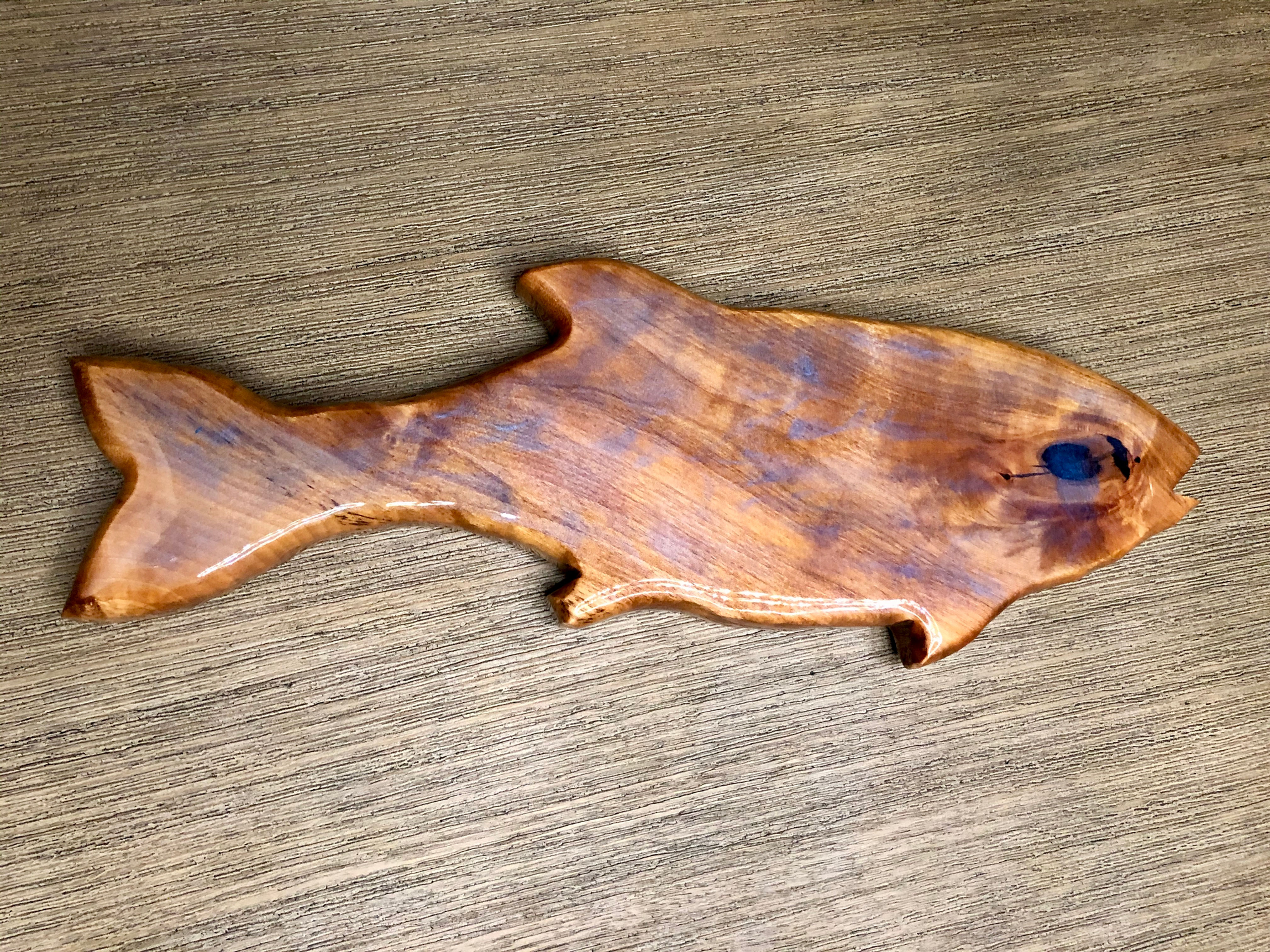 Wooden fish with resin