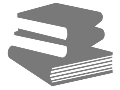 Ein Stapel grauer Bücher liegt übereinander vor einem weißen Hintergrund. Die Bücher sind in schlichtem Design ohne sichtbare Details.