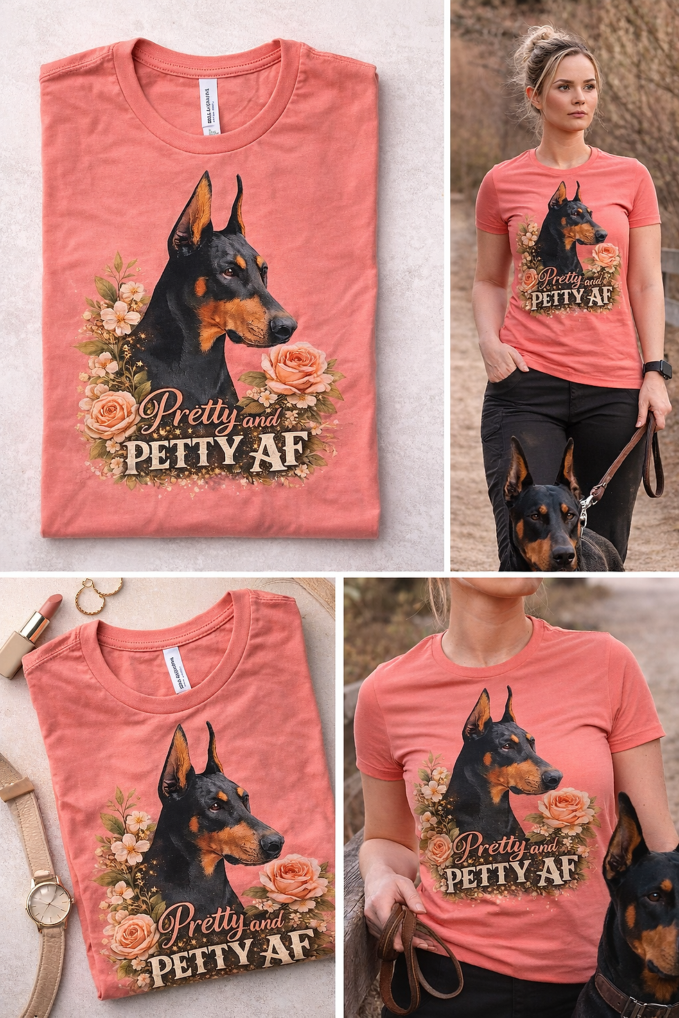 Thumbnail: Pretty & Petty AF Doberman Tee – Featuring Zarrah