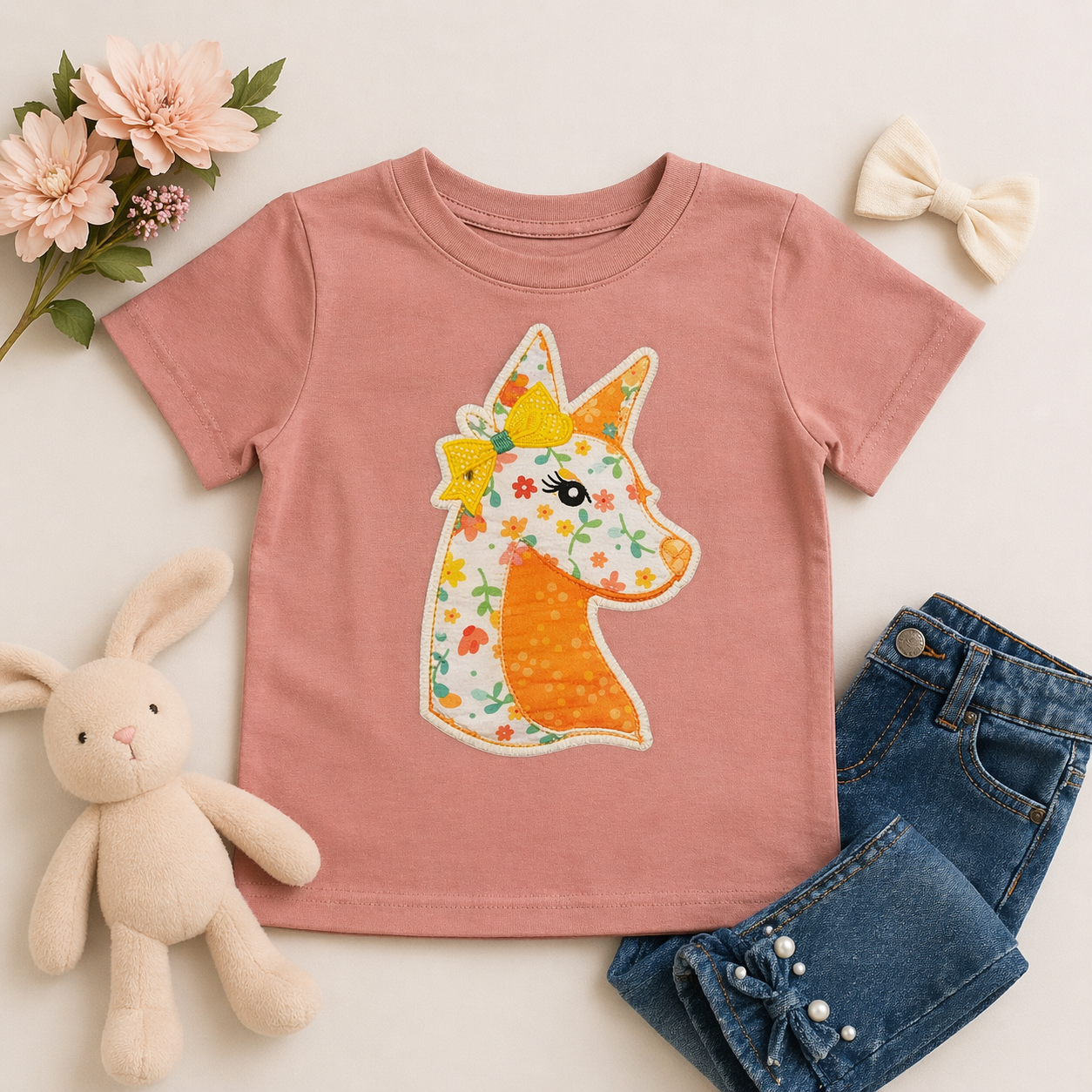 Floral Doberman Toddler Tee