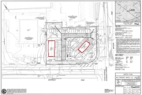 Submitted design, showing existing building to be replaced