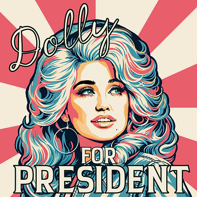 Dolly Parton mural, "dolly for president" stoneys good time ranch