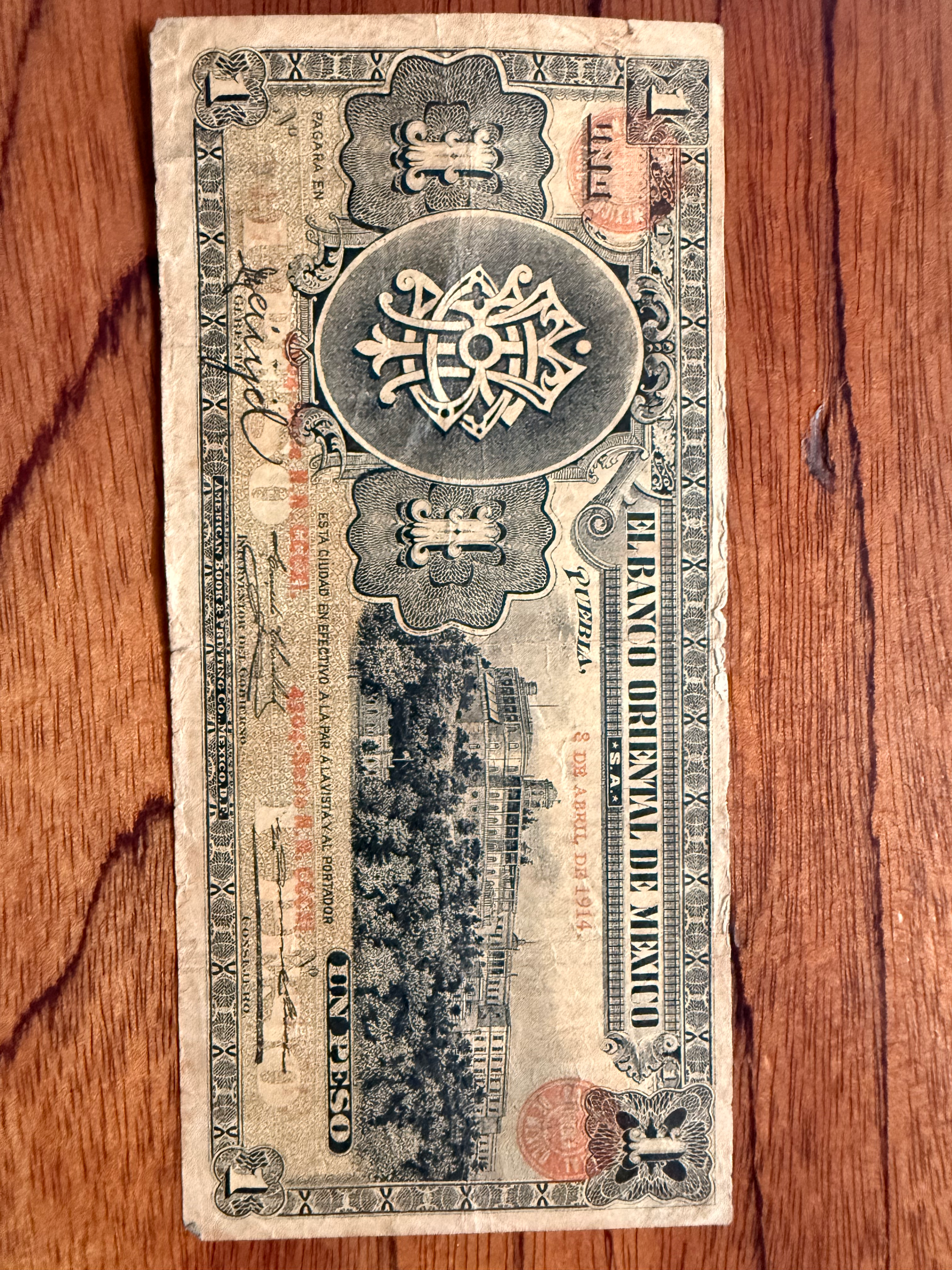 1 peso del Banco Oriental