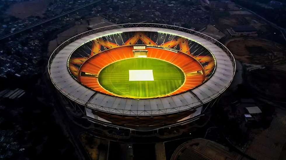 Situated in Ahmedabad, India, the Narendra Modi Stadium is the world's largest cricket stadium with a record capacity of 132,000. It was rebuilt and re-opened in 2020 and boasts cutting-edge facilities such as four dressing rooms and an Olympic-sized swimming pool. It achieved a Guinness World Record in 2022 for the attendance of the highest number of viewers at a T20 match when 101,566 people attended the IPL final.