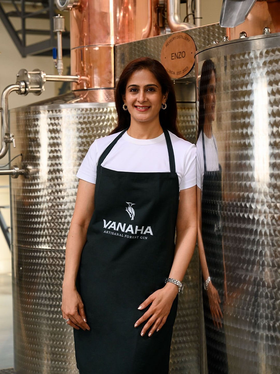 Vanaha Gin was created by Vaniitha Jaiin and is produced at Revelry Distillery in Sattari, Goa. Its proprietary five step process combines botanical maceration, copper pot distillation, vapour infusion, cold vacuum distillation and staging. The gin uses 24 botanicals, including Himalayan and Macedonian juniper, Assam wild lemon, Sikkim mandarin, deodar, patchouli, cacao nibs, palash, vetiver and Goan tirphal. It is made in small batches, with no added sugar or artificial flavours.