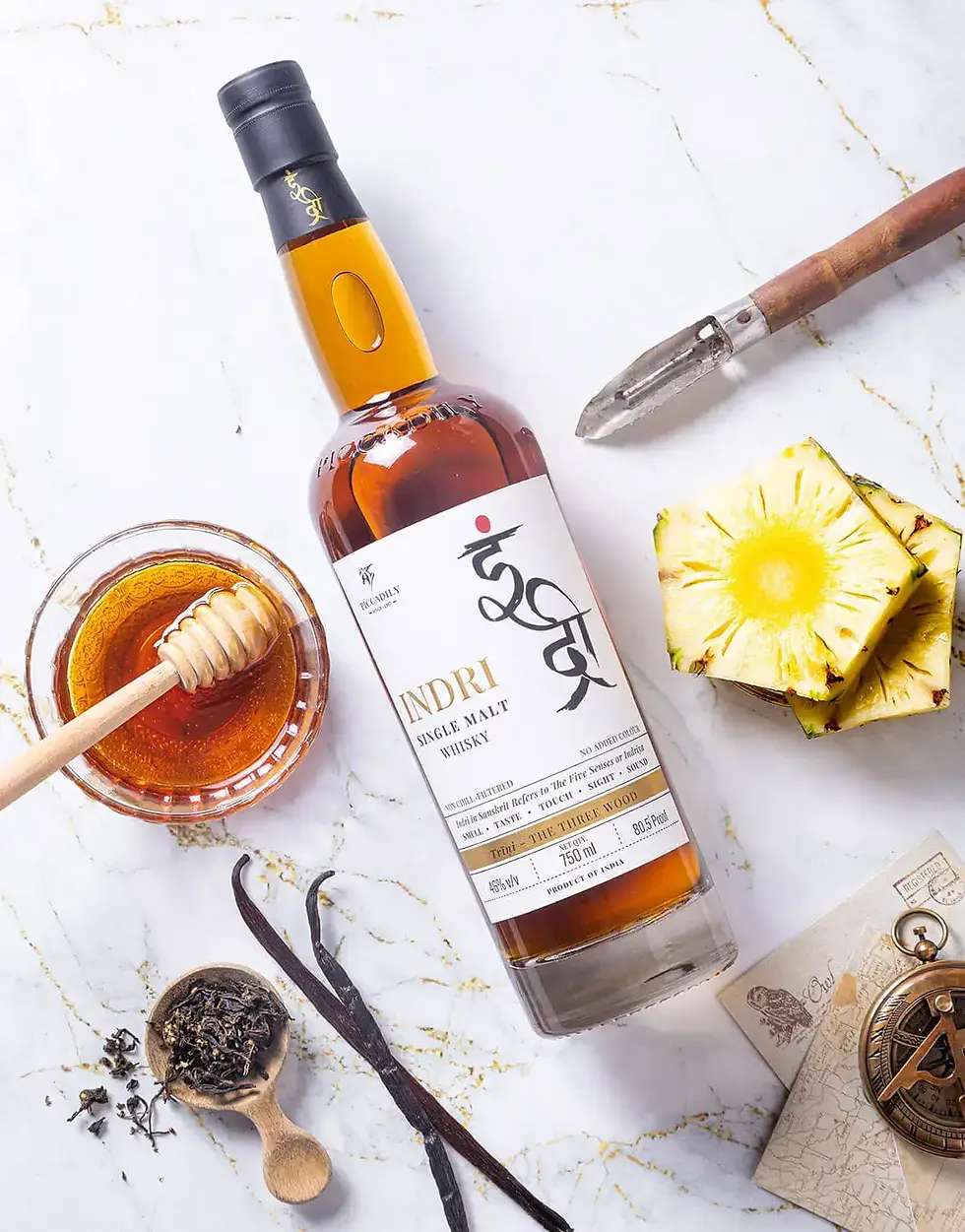 The Manhattan is an excellent cocktail that perfectly balances whisky’s bold character with subtle notes of sweetness and bitterness. Using Indri Whisky elevates it further, highlighting the depth and richness of this exceptional single malt.