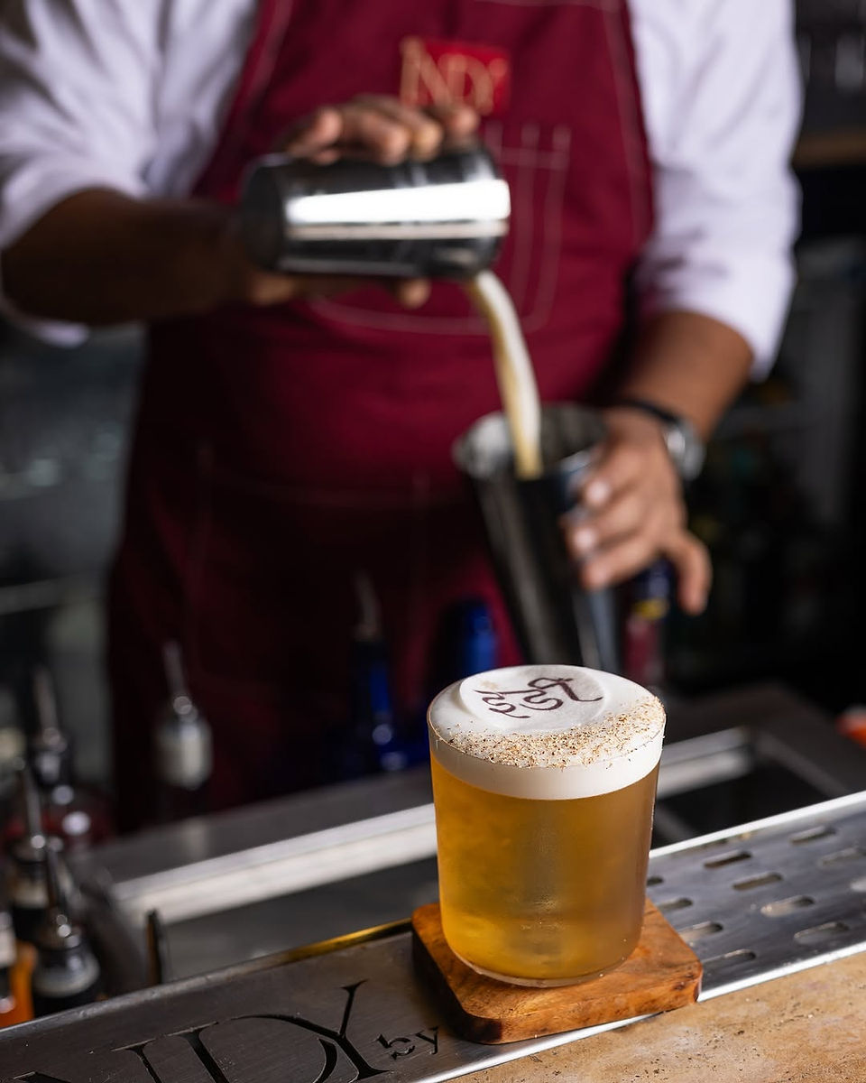 The Kumaon Mule, with cinnamon whiskey, Himalayan honey, and ginger soda, provides a spicy warmth, while the Himalayan Martini combines Himalayan dry gin, pahadi turmeric syrup, and timur tincture for an earthy, mountainy cocktail.