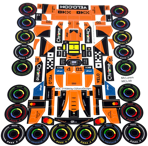 Sticker Sheet for F1 McLaren MCL39 (MOC-219584) - v2 | U C Stickers